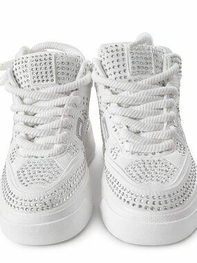Olivia Miller Lamia Women’s Rhinestone High‑Top Platform Sneakers